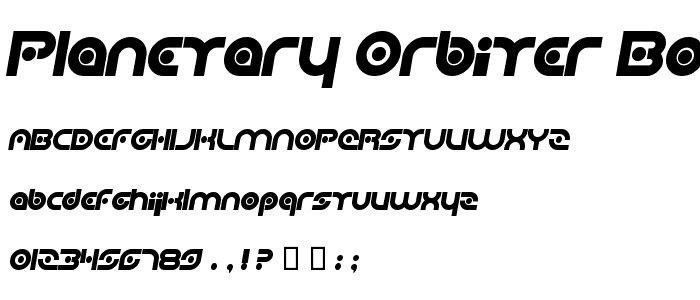 Planetary Orbiter Bold Italic font
